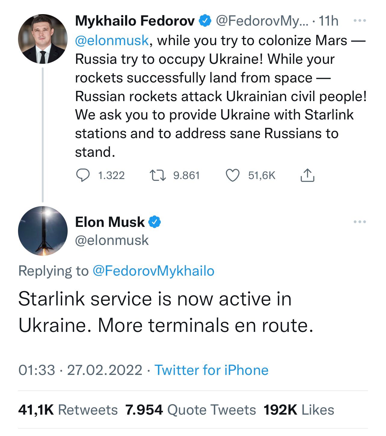 Starlink Uyduları Ukrayna için Aktif : Elon Musk’tan Destek 